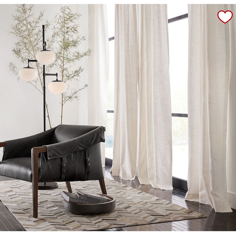 Pottery Barn Emery Linen Blackout Curtain in Ivory 50x84